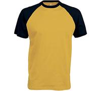 Kariban Base Ball > T-Shirt Bicolore Manches Courtes - Ice Blue/Denim, 3XL, Unisexe