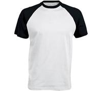 Kariban Base Ball > T-Shirt Bicolore Manches Courtes - White/Black, 3XL, Unisexe