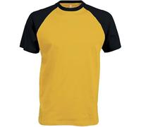 Kariban Base Ball > T-Shirt Bicolore Manches Courtes - Yellow/Black, L, Unisexe