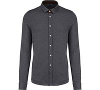 Kariban Chemise Jacquard Manches Longues - Jacquard Dark Grey, L, Homme