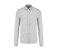 Kariban Chemise Maille piquée Manches Longues - Oxford Grey, L, Homme