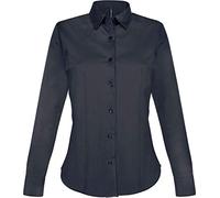 Kariban Chemise Manches Longues Coton/ÉLASTHANNE Femme - Zinc, XL, Femme