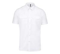 Kariban Chemise Pilote Manches Courtes Homme - Blanc, 3XL, Homme