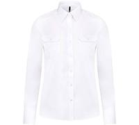 Kariban Chemise Pilote Manches Longues Femme - Blanc, XL, Femme
