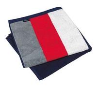 Kariban - Drap de plage coton - K121 - bleu marine rayé - couleur:Bleu marine Bleu G