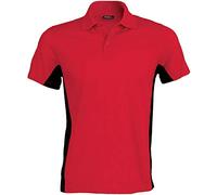 Kariban Flag > Polo Bicolore Manches Courtes - Red/Black, 3XL, Unisexe