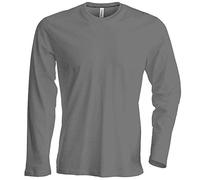 Kariban Herren T-Shirt Langarm Von notrash2003 (XL, Hellgrau)