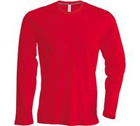 Kariban Herren T-Shirt Langarm Von notrash2003 (XL, Rot)