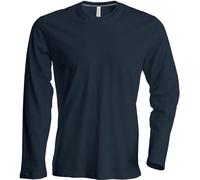 Kariban hommes Longue Manche Équipage Cou Coton T-shirt-Décontractée Adulte Tee