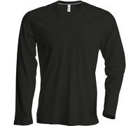 Kariban hommes Longue Manche Équipage Cou Coton T-shirt-Décontractée Adulte Tee