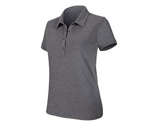 Kariban Melange - Polo à Manches Courtes - Femme (M) (Gris foncé chiné)