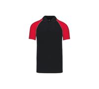 Kariban Polo Base Ball Manches Courtes - Black/Red, 3XL, Homme