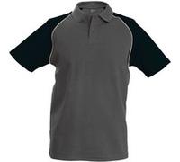 Polo pour homme Kariban en couleurs contrastées RW702 (2XLarge) (Gris ardoise/gris clair/noir)
