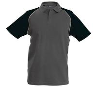 Kariban - Polo de Baseball à Manches Courtes - Homme (2XL) (Gris Ardoise/Gris Clair/Noir)