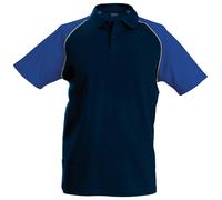 Kariban - Polo de Baseball à Manches Courtes - Homme (2XL) (Bleu Marine/Gris Clair/Bleu Roi)