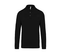 Kariban Polo Jersey Manches Longues Homme - Noir, S, Homme