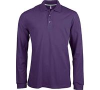 Kariban Polo Manches Longues - Violet, L, Homme
