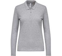 Polo femme manches longues Kariban Piqué Gris M