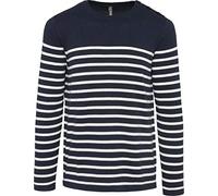 Kariban Pull Marin Homme - Striped Navy/Off White, M, Homme