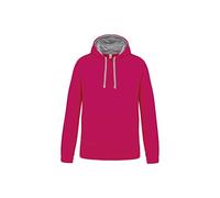 Kariban Sweat-Shirt Capuche CONTRASTÉE Homme - Fuchsia/Fine Grey, 4XL, Homme