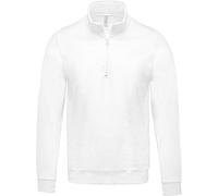 Kariban Sweat-Shirt col zippé - Blanc, L, Unisexe