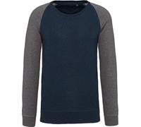 Kariban - Sweat-shirt en coton issu de l'agriculture biologique pour homme RW7463 (L) (Bleu foncé/gris chiné)