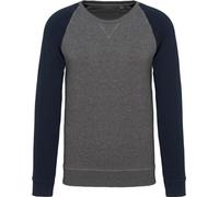 Kariban - Sweat-shirt en coton issu de l'agriculture biologique pour homme RW7463 (S) (Gris chiné/bleu marine)