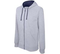 Kariban Sweat-Shirt zippé Capuche contrastée Homme