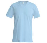 Kariban T-Shirt à Manches Courtes et col en V Coupe cintrée pour Homme (3XL) (Bleu Ciel)