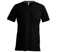 Kariban T-Shirt à Manches Courtes et col en V Coupe cintrée pour Homme (L) (Noir)