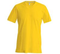Kariban T-Shirt à Manches Courtes et col en V Coupe cintrée pour Homme (M) (Jaune)
