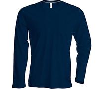 Kariban T-Shirt à Manches Longues Col Rond T-Shirt, Facile körperbetont,bleu marin,xl