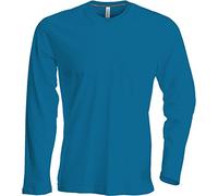 Kariban T-Shirt à Manches Longues Col Rond T-Shirt, Facile körperbetont,Bleu tropical,3XL