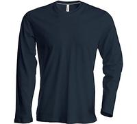 Kariban T-Shirt à Manches Longues Col Rond T-Shirt, Facile körperbetont,Gris foncé,M