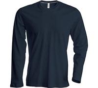 Kariban T-Shirt à Manches Longues Col Rond T-Shirt, Facile körperbetont,Gris foncé,XL