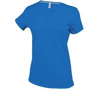 Kariban T-Shirt COL V Manches Courtes Femme - Light Royal Blue, L, Femme
