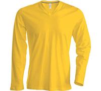 Kariban T-Shirt COL V Manches Longues - Blanc, XXL, Homme