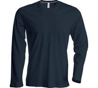 Kariban T-shirt homme slim fit col rond manches longues RW709 (Large) (Gris)