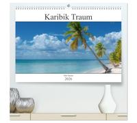 Karibik Traum Isla Saona (hochwertiger Premium Wandkalender 2026 DIN A2 quer), Kunstdruck in Hochglanz: Paradiesische Strände unter den Palmen der Karibik
