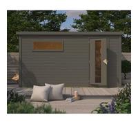 Karibu Hytti 6 | Sauna Extérieur 5 Places en Épicéa Nordique 8,4m² | Poêle 9kW Contrôle Externe, Vestibule, Fenêtre | Finition Anthracite