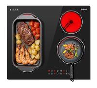 Karienvir Plaque Vitrocéramique 4 Feux, 60 cm Tables de Cuisson Vitrocéramique avec Zone Flexible, Plaque de Cuisson électrique Encastrable 6000W, Contrôle Tactile, Verrouillage de Sécurité, Minuterie
