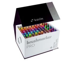 Karin Brushmarker PRO Mega Box Plus 72 couleurs + 3 mélangeurs