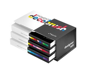 Karin PIGMENT decobrush Designer Set 36 pièces. (collections de couleurs : basique, passion, violet-bleu)