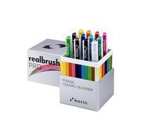 Karin Realbrush Pro Basic Colors + Blender - Un lot de 12 pinceaux (11 couleurs et 1 mélangeur) dans un étui exclusif et protecteur.