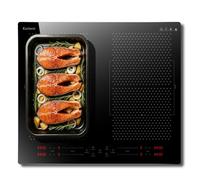 Karinear Plaque à Induction 4 Feux avec Deux Flex Zone | Induction 4 Feux Encastrable 60CM, 7200W, Curseur Tactile, Boost, Pause, Minuterie, Rester au Chaud, Sécurité Enfants, 220V
