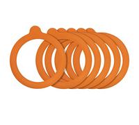 Karis 0025.489 Pack 6 Joints bocaux 0, 35/0, 5/1/ 5 et 2 L, Plastique, Orange, 13, 5 x 1, 5 x 19, 5 cm