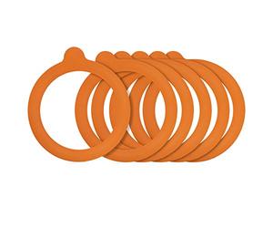 Karis 0025.489 Pack 6 Joints bocaux 0, 35/0, 5/1/ 5 et 2 L, Plastique, Orange, 13, 5 x 1, 5 x 19, 5 cm