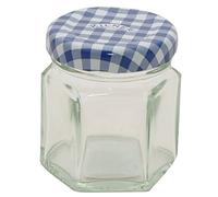 Karis 0025.574 Bocal Hexagonal avec Couvercle 48ml, Verre, Transparent, 4, 8 x 4, 5 x 5, 3 cm