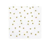 Karisma SP33-39-019 Lot de 20 serviettes de table Motif flocons de neige dorés 33 x 33 cm