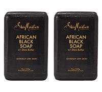 Karité Moisture Lot de 2 barres de savon africain noir biologique avec beurre de karité, 8 oz